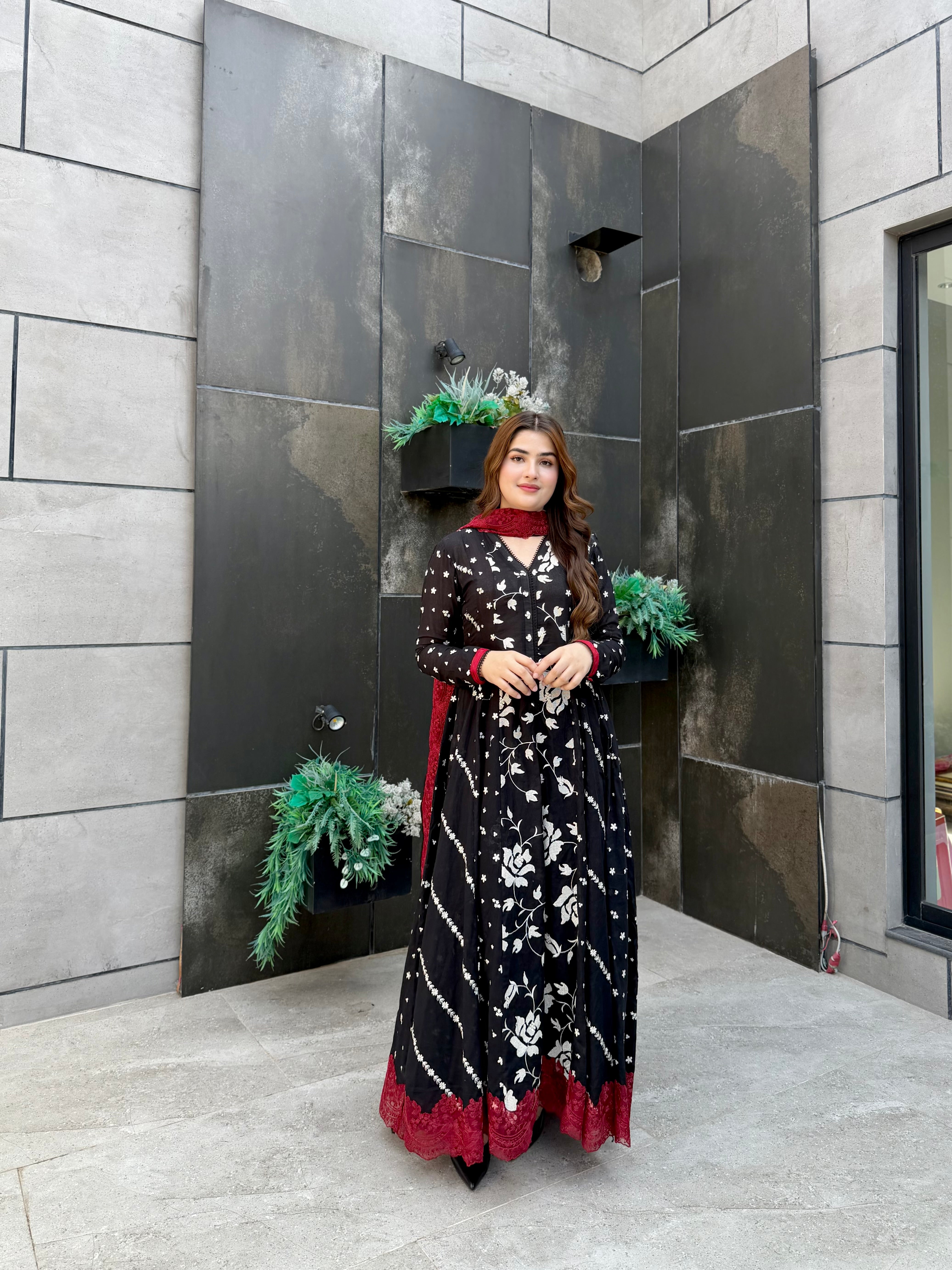 Lawn Embroidered frock set