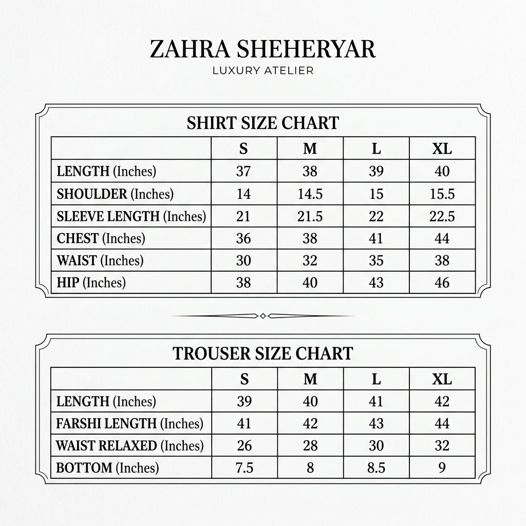 Ivory sharara set 3pc