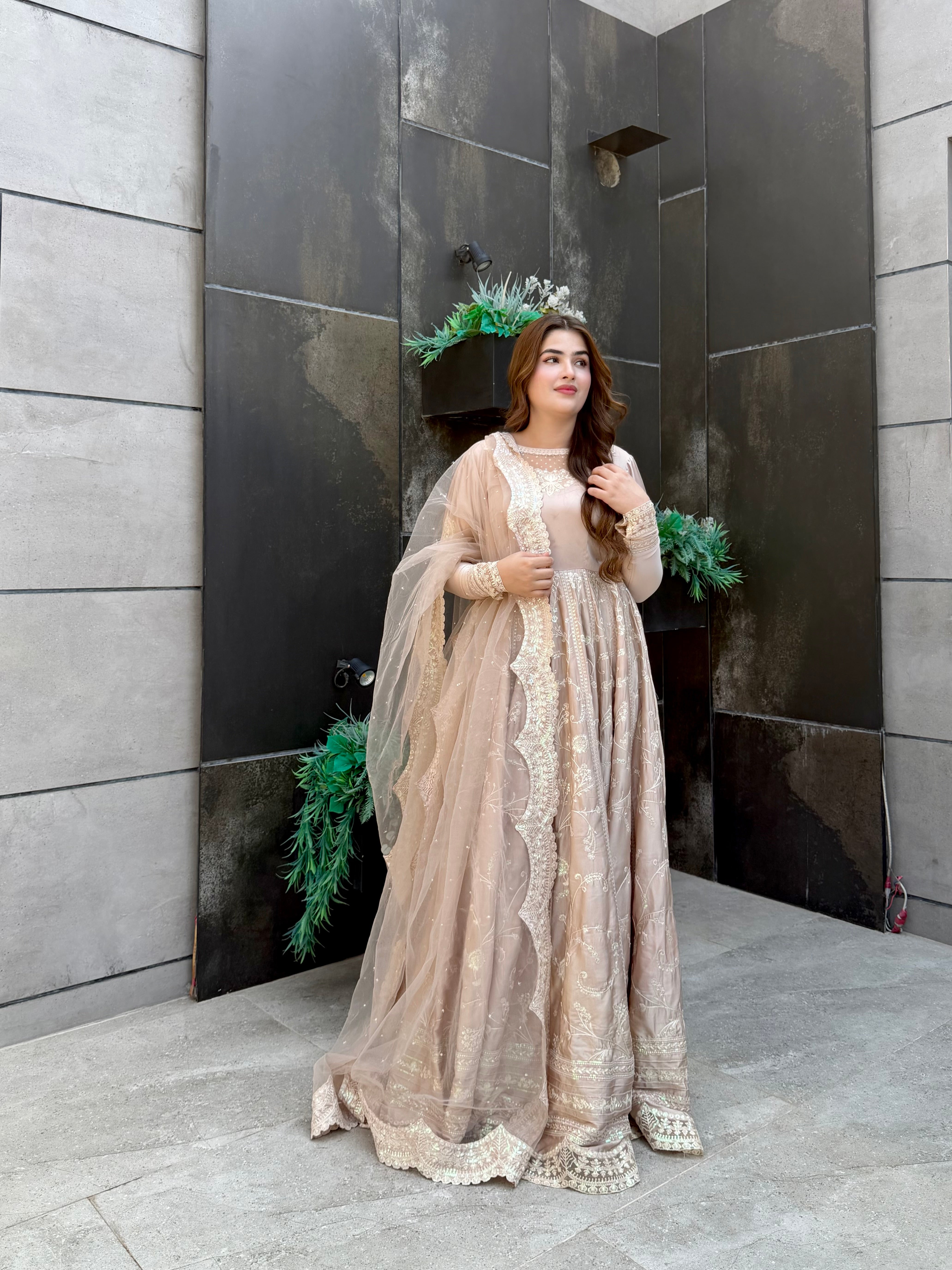 Beige frock set